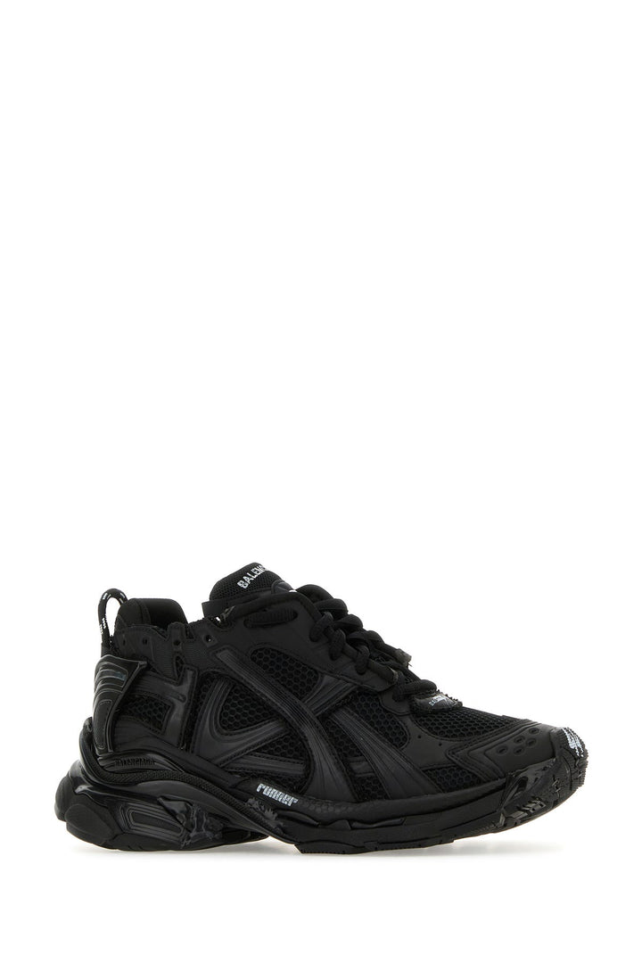 Black mesh and rubber Runner sneakers