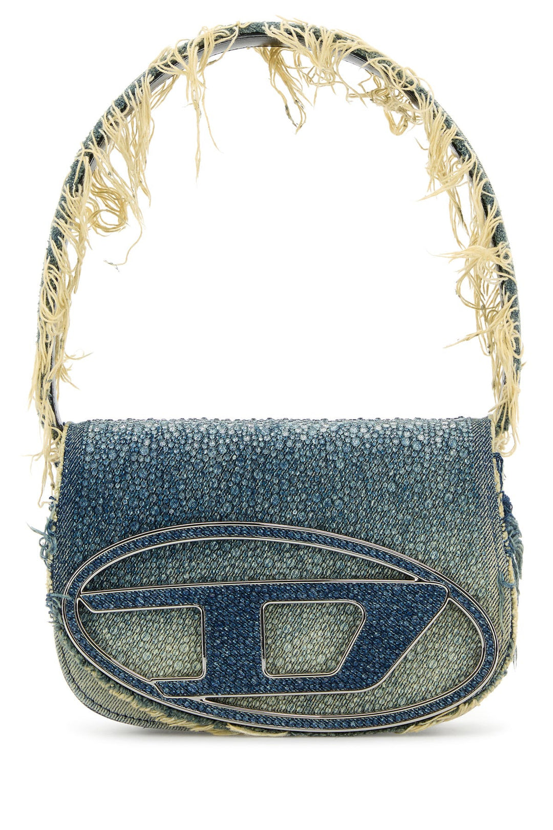 Embellished denim 1DR shoulder bag