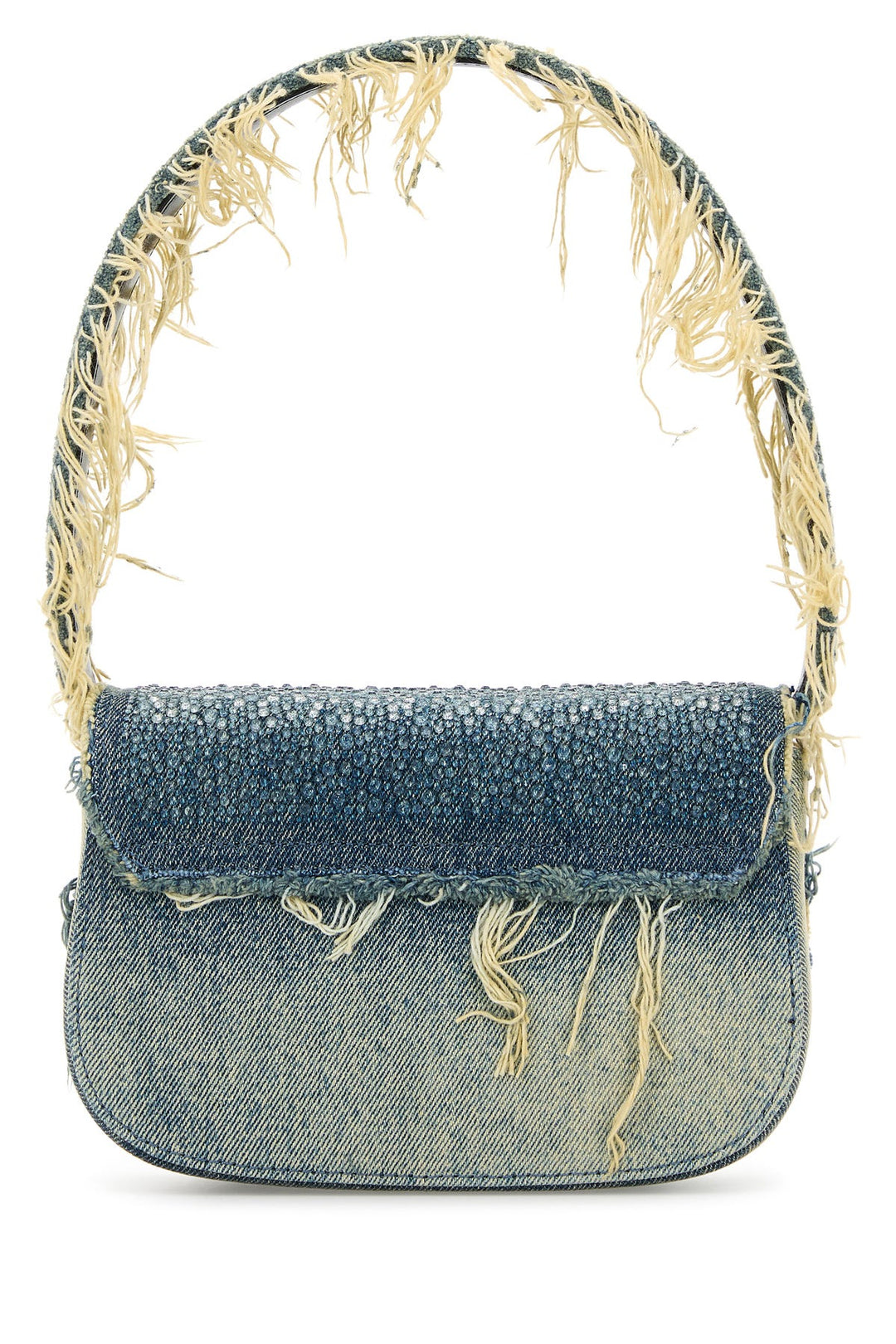 Embellished denim 1DR shoulder bag