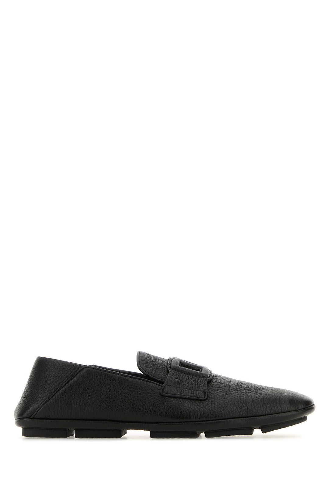 Black leather Driver loafers