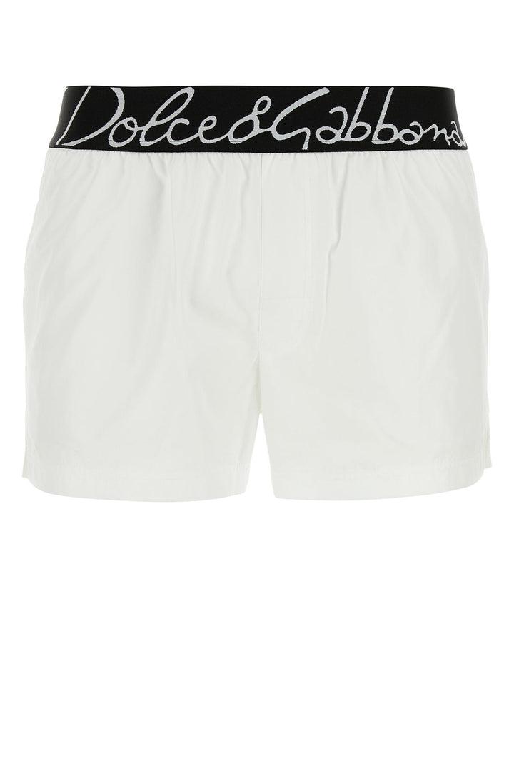 White polyester swimming shorts