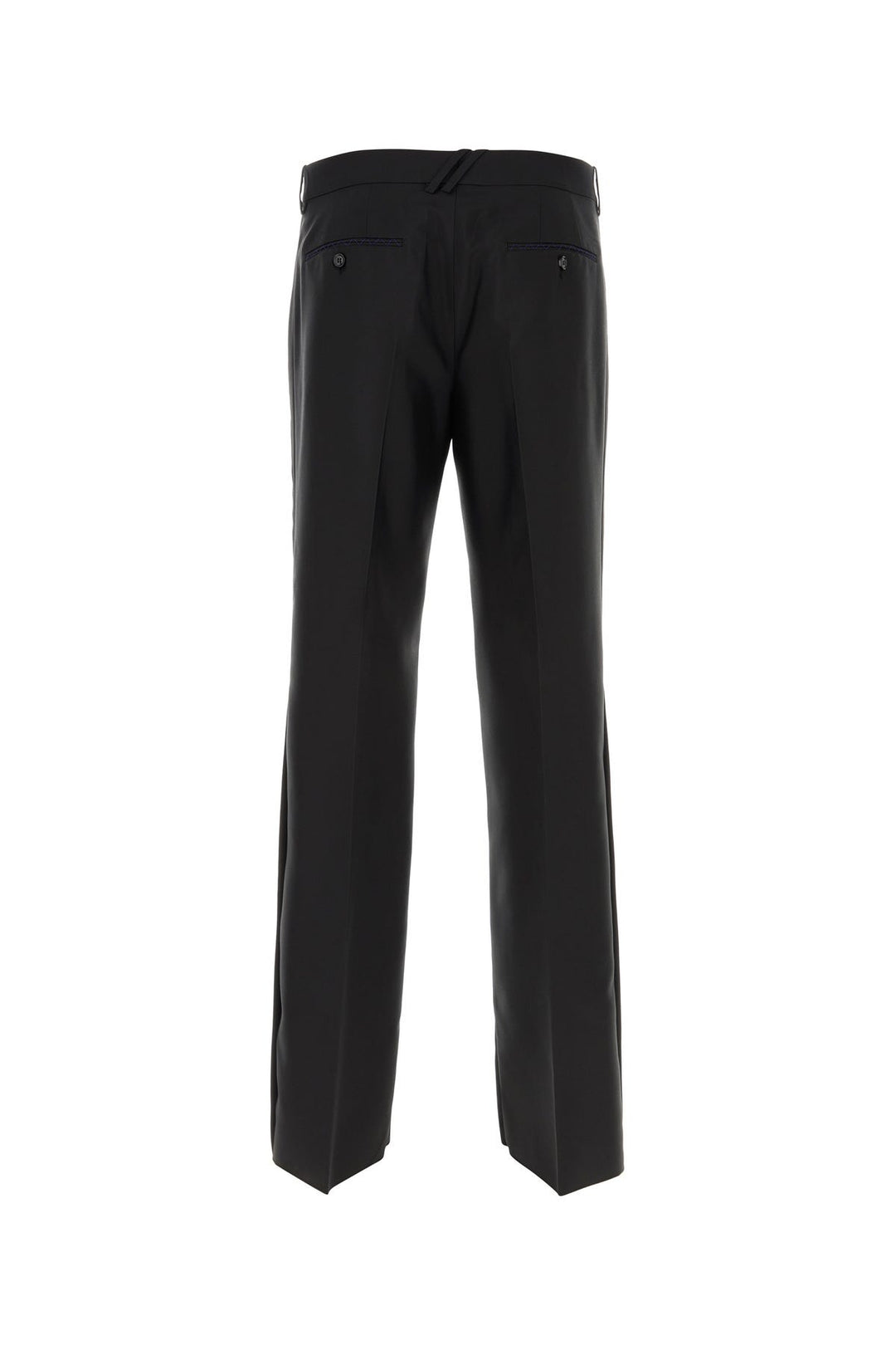 Black wool blend wide-leg pant