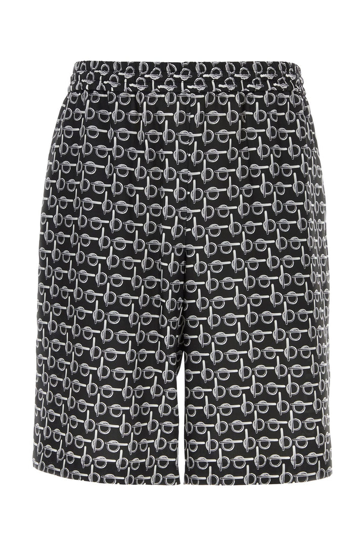 Printed silk bermuda shorts