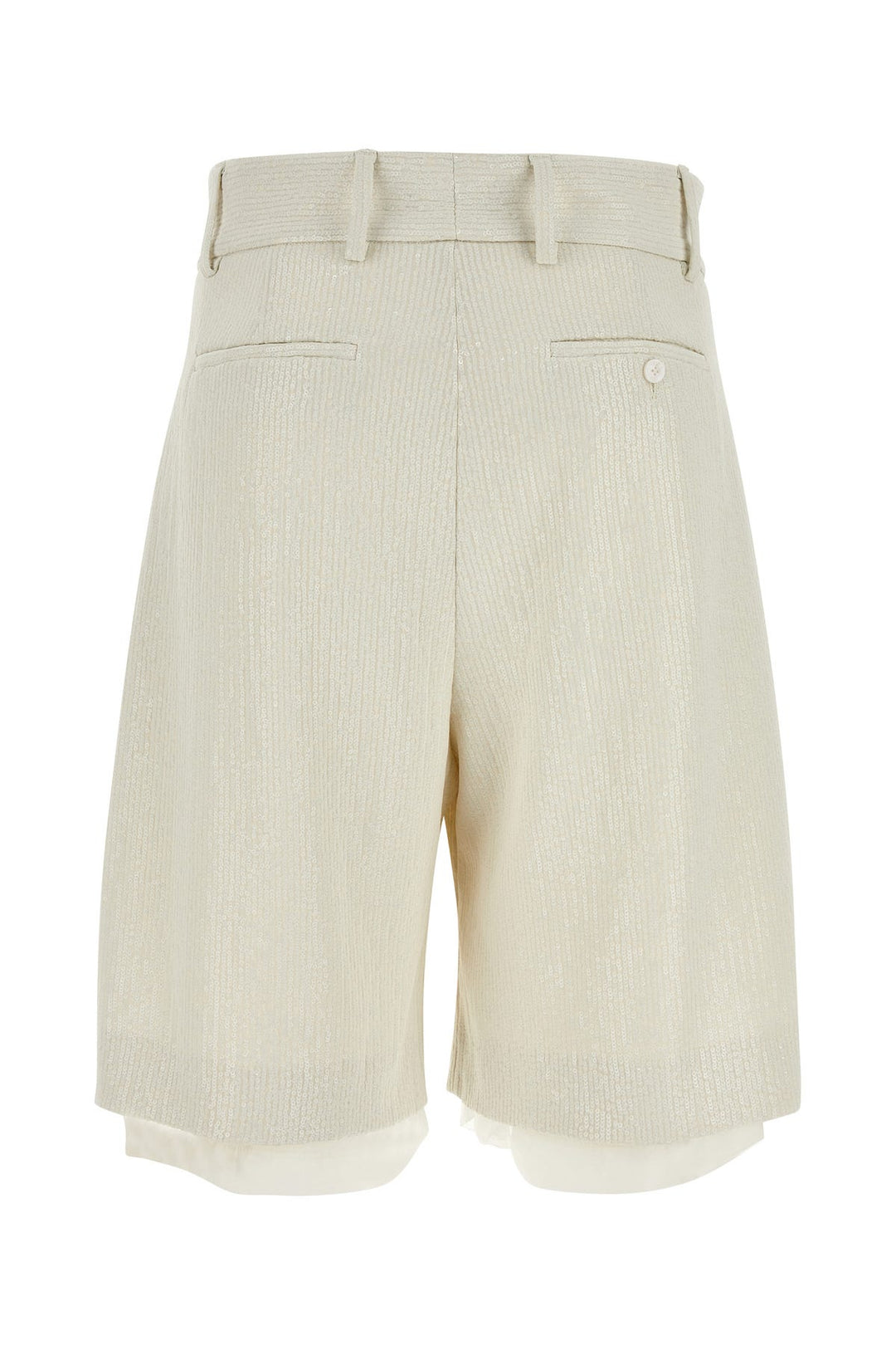 Ivory stretch polyester bermuda shorts