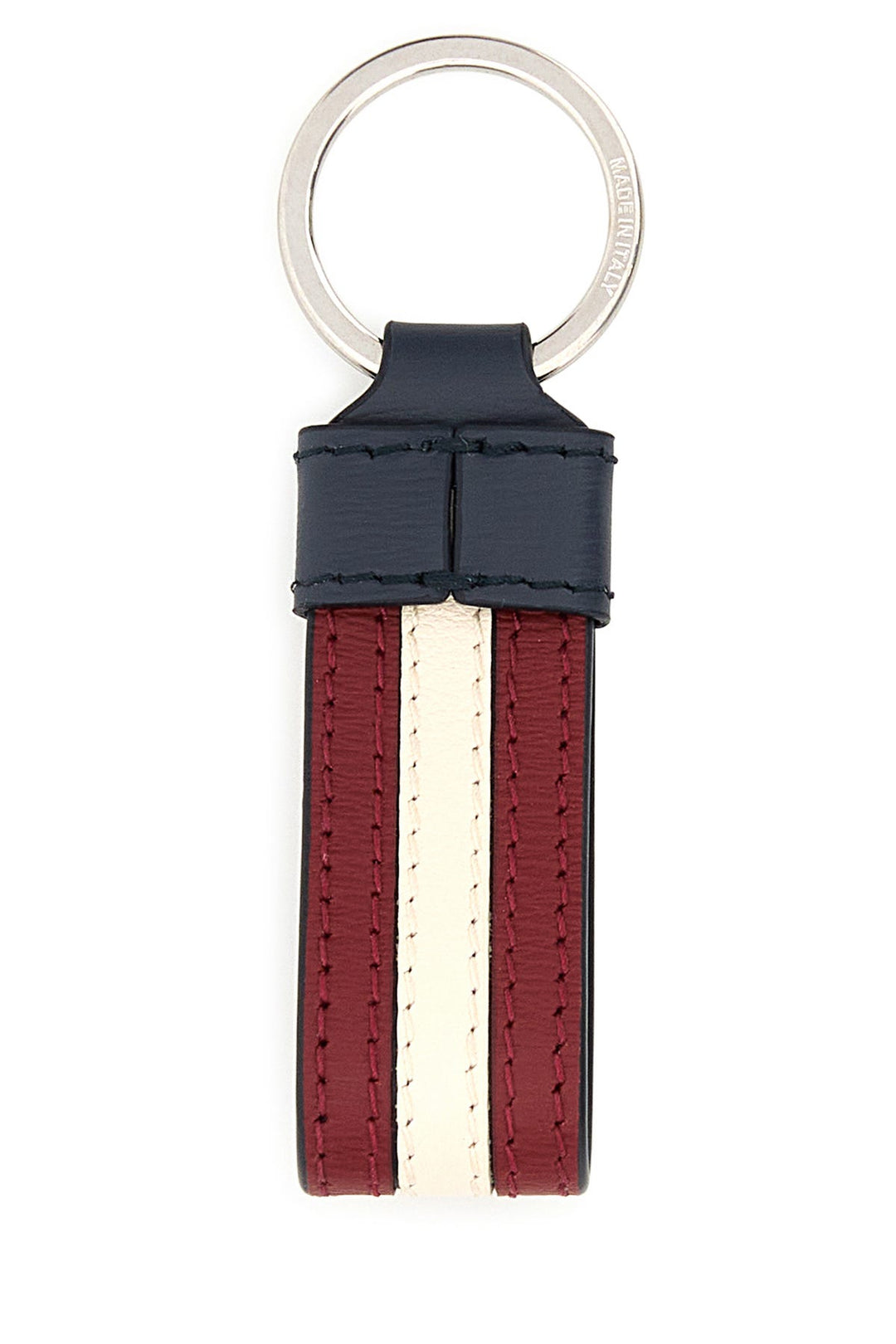 Two-tone leather key ring