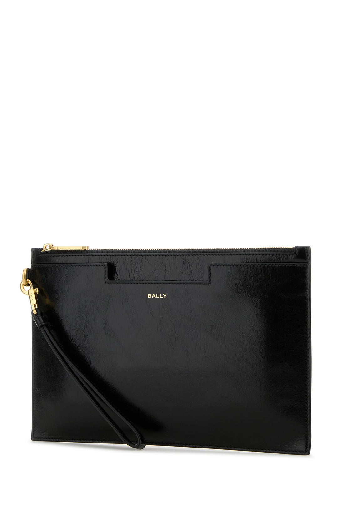 Black leather clutch