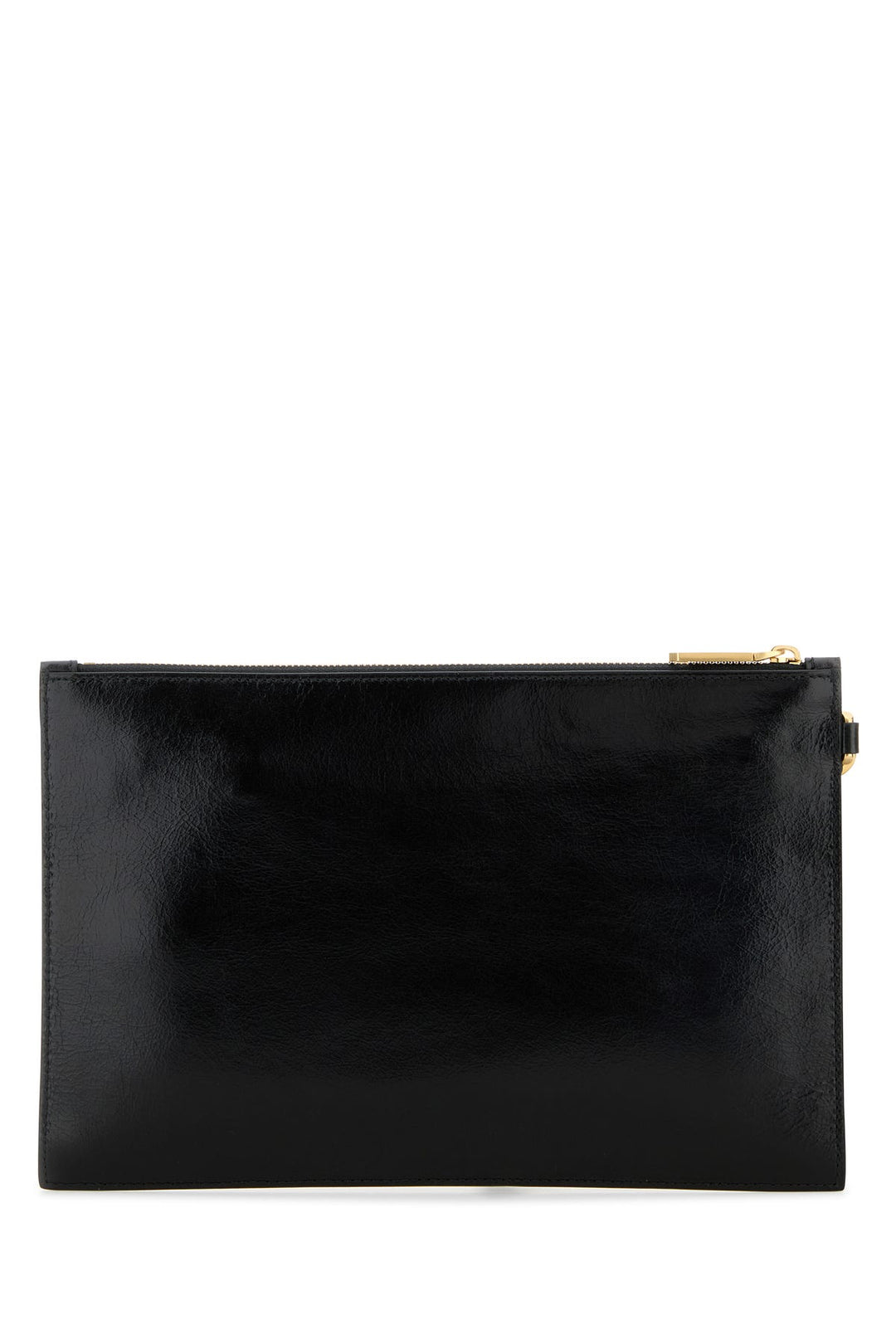 Black leather clutch