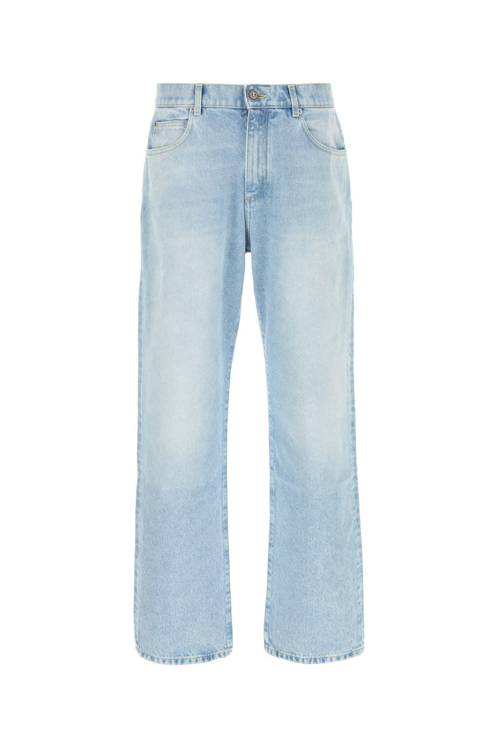 Denim wide-leg jeans