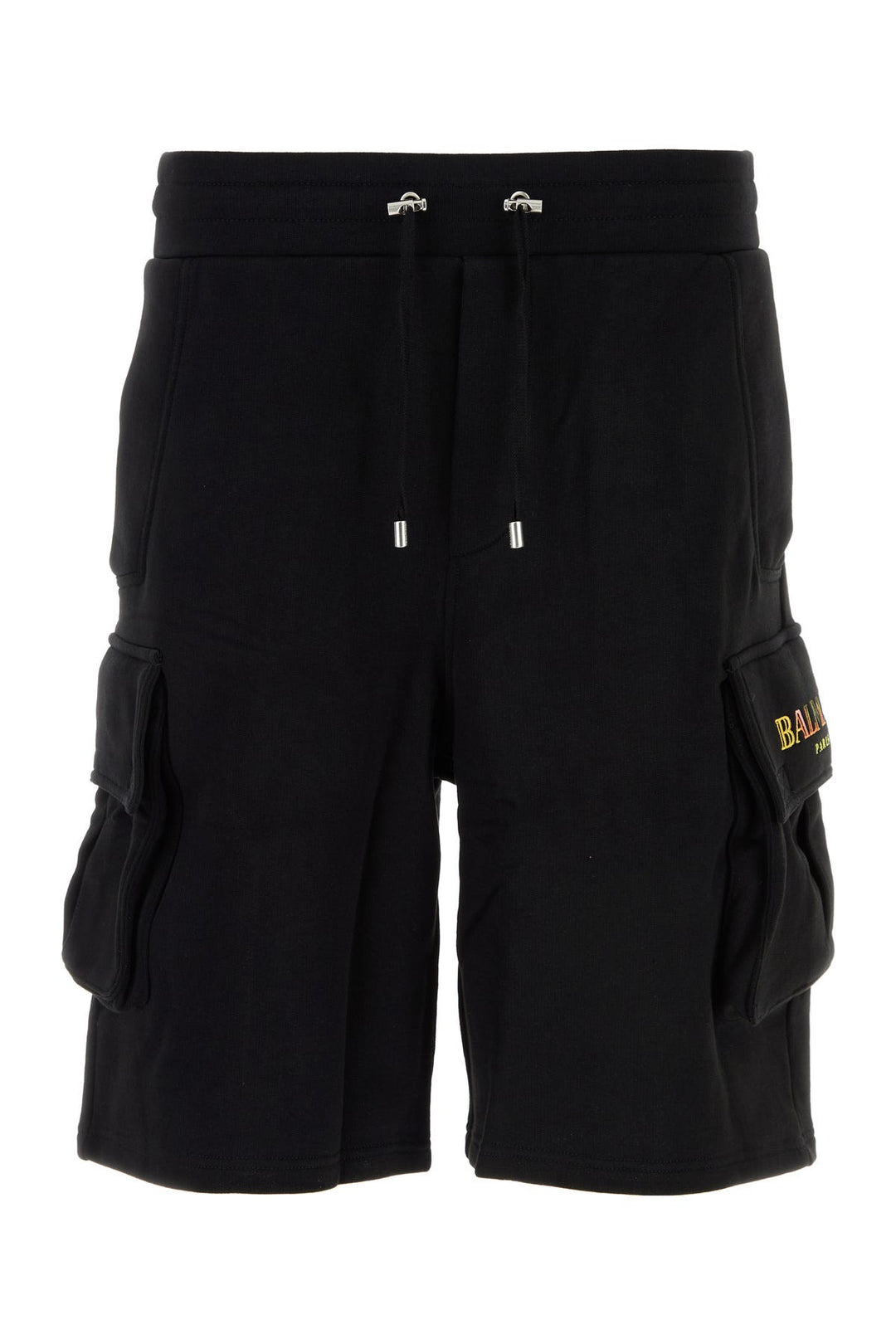 Black cotton bermuda shorts