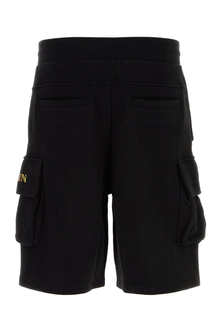 Black cotton bermuda shorts