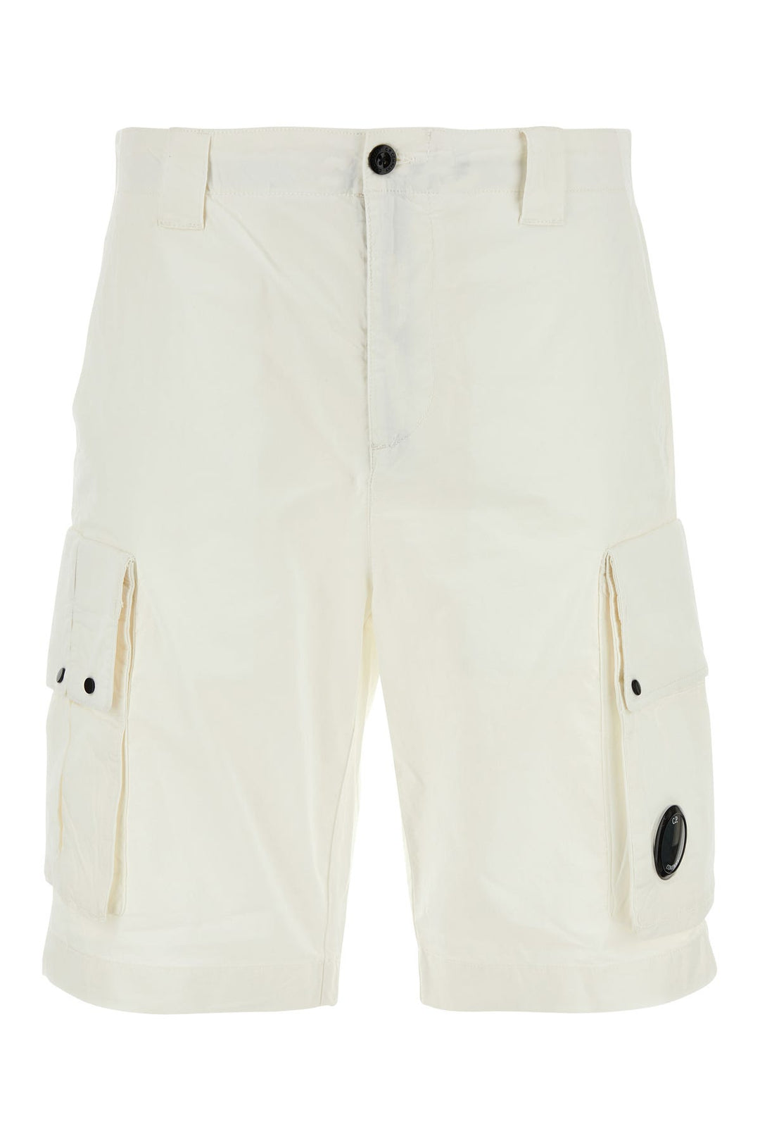 White stretch cotton bermuda shorts