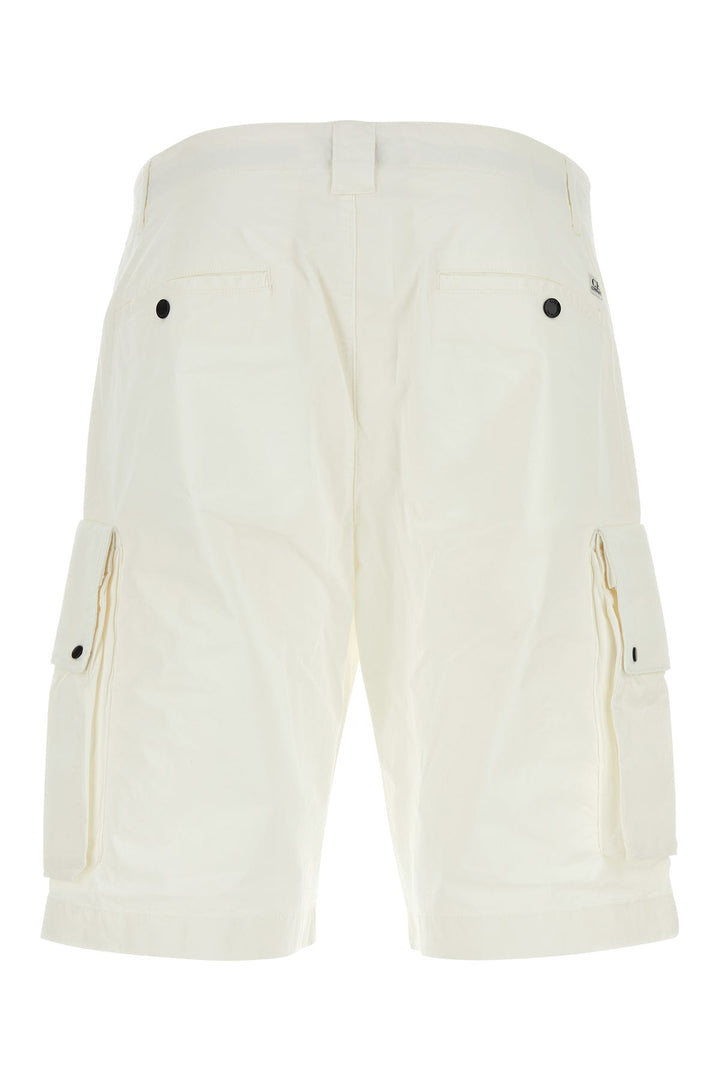 White stretch cotton bermuda shorts