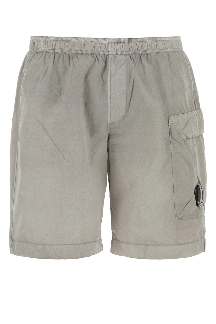 Grey nylon swimming shorts