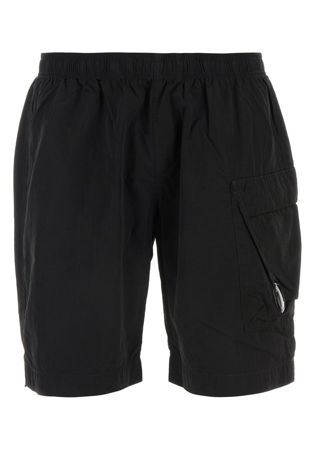 Black nylon swimming shorts