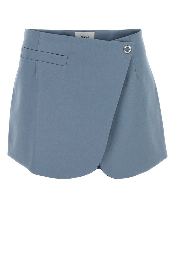 Air Force blue polyester mini skirt