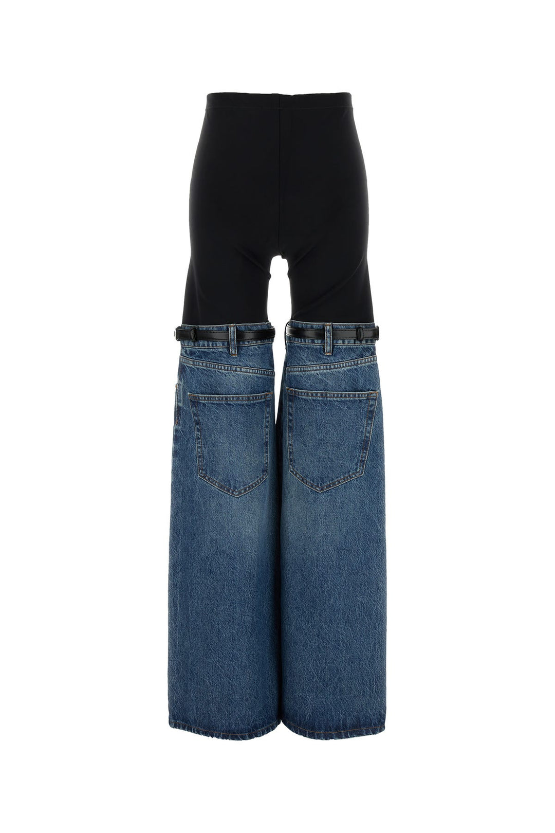 Two-tone denim jeans