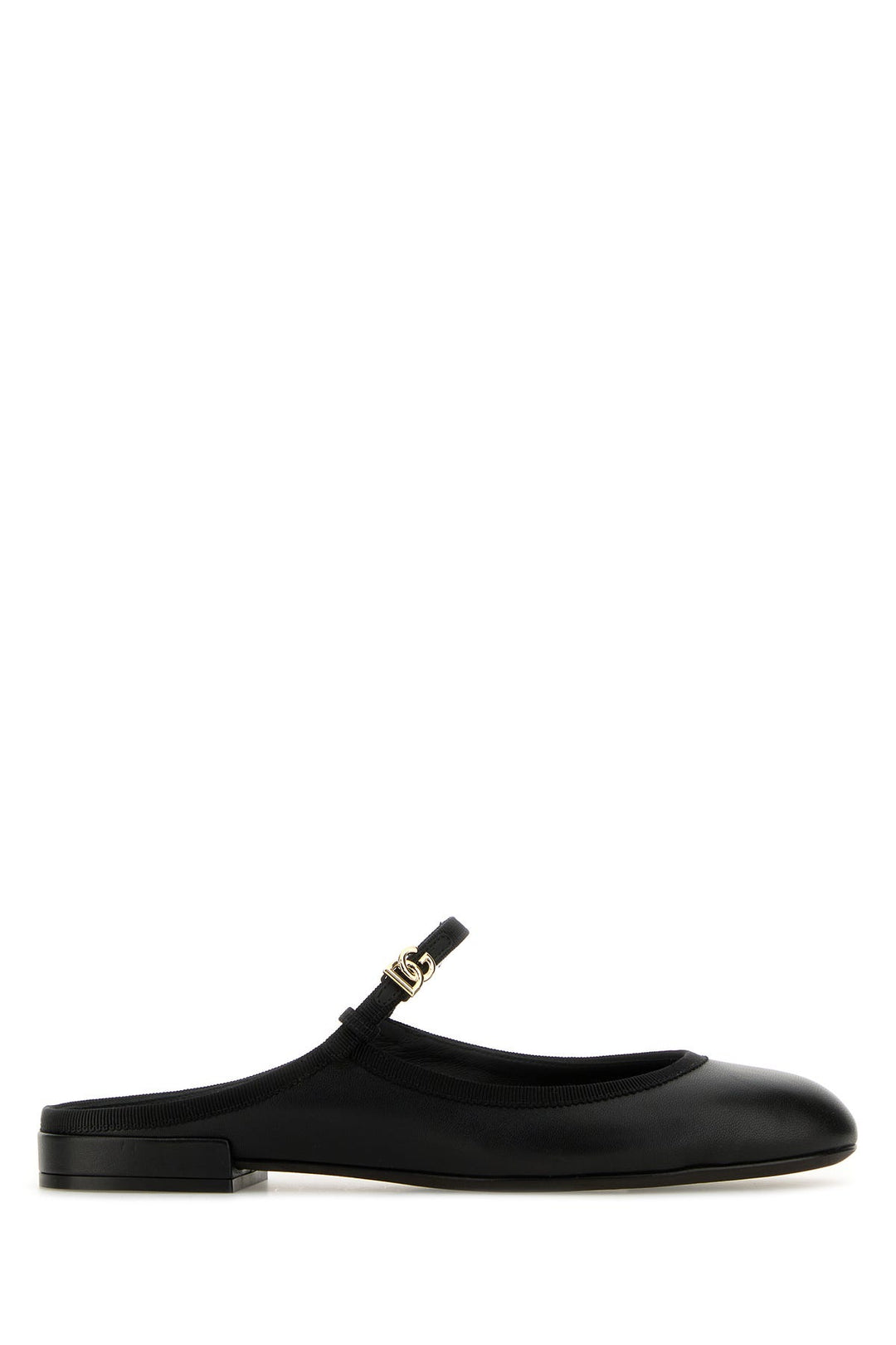 Black nappa leather slippers