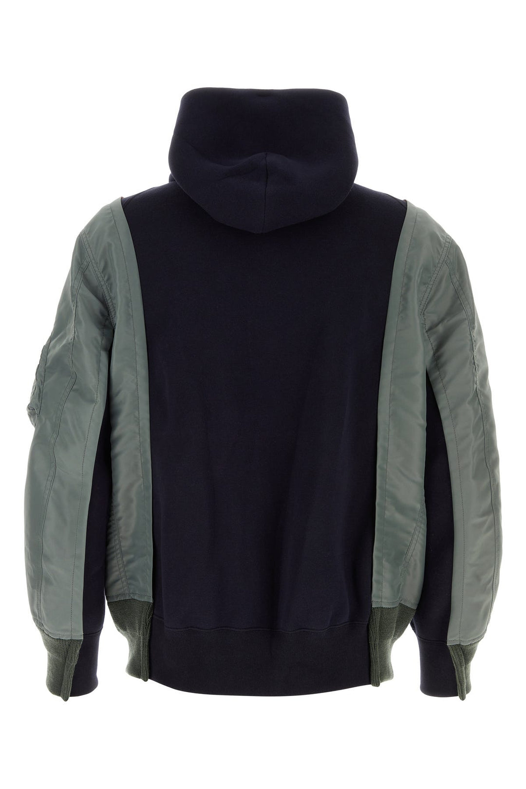 Two-tone cotton blend and nylon bomber jacket