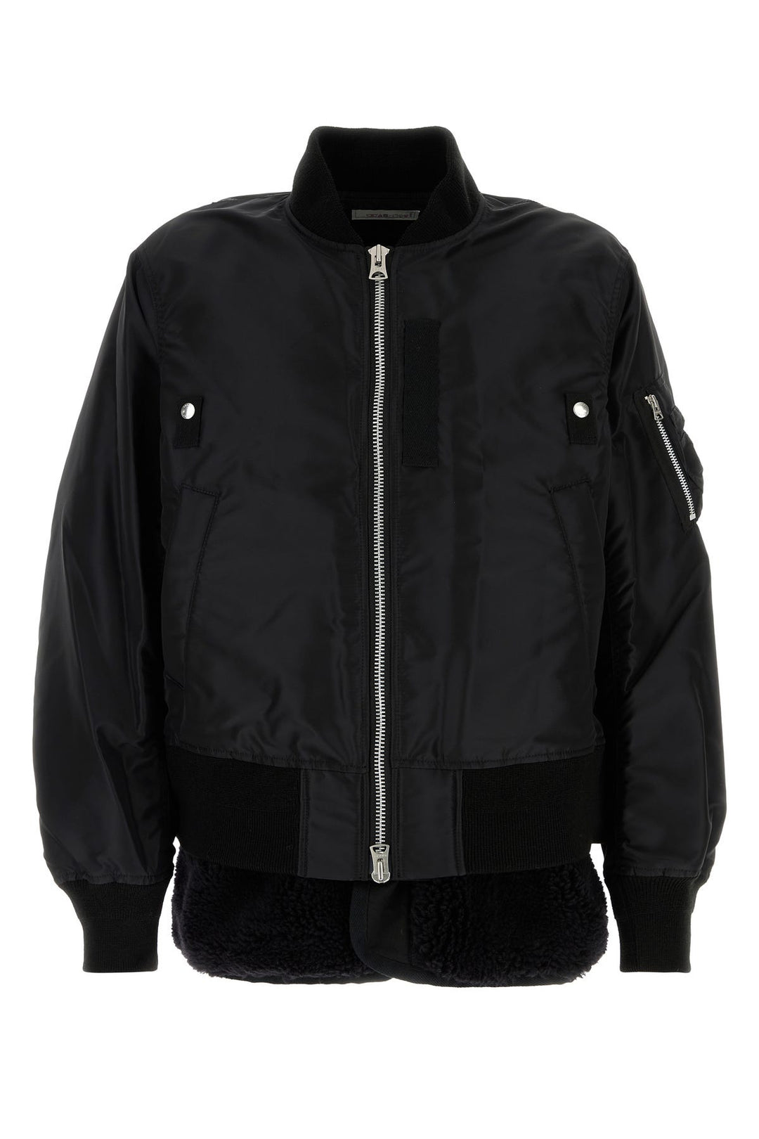 Black nylon bombe jacket