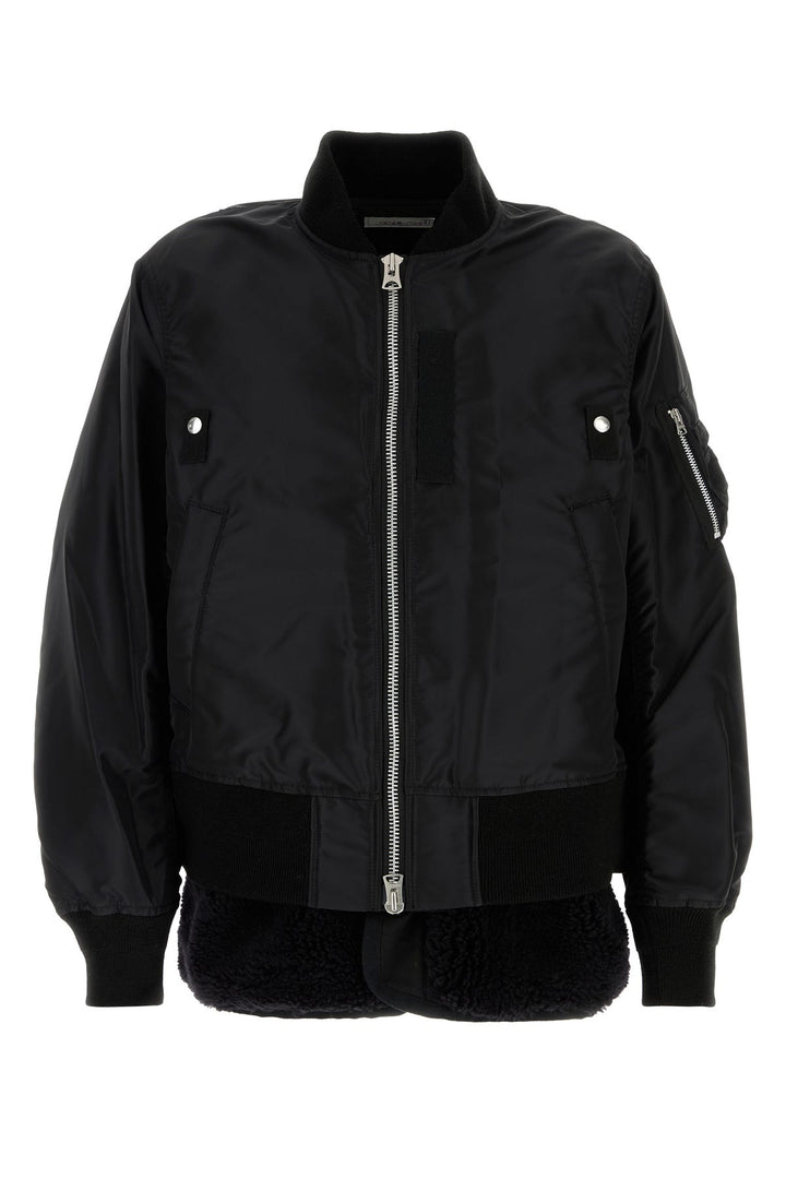 Black nylon bombe jacket