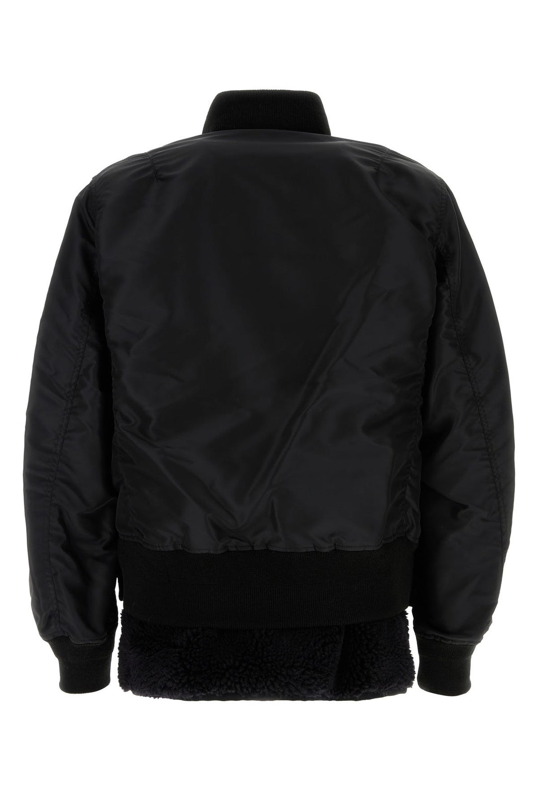 Black nylon bombe jacket