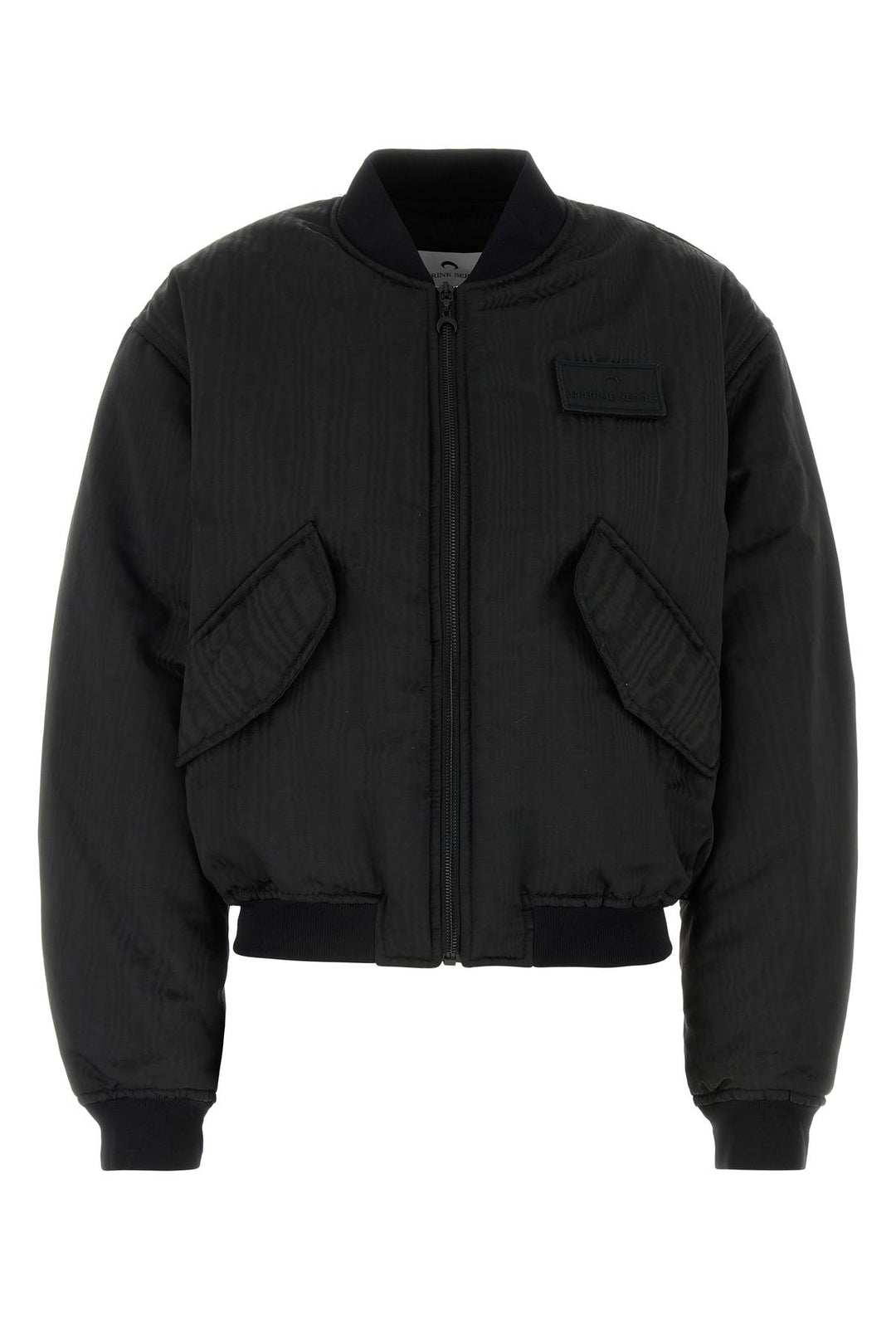 Black polyester bomber jacket