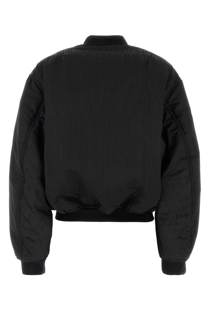 Black polyester bomber jacket