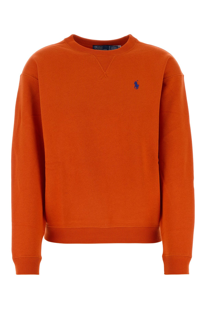 Dark orange cotton blend sweatshirt