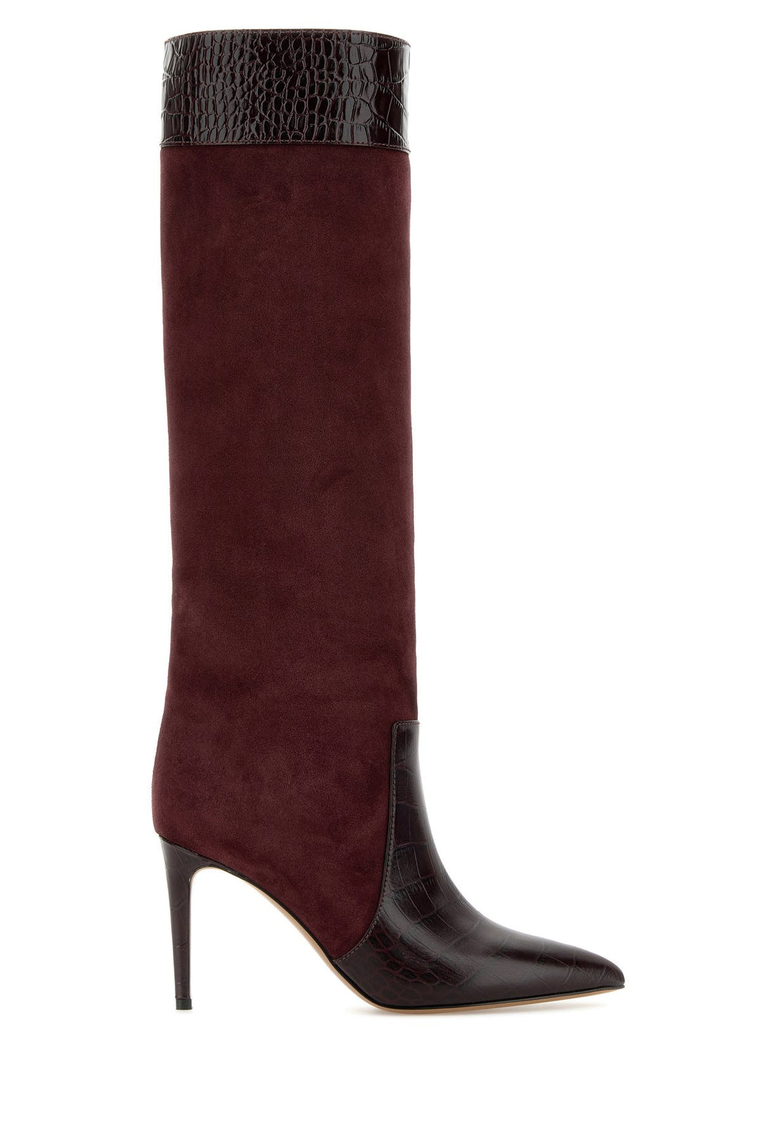 Burgundy suede Stiletto boots