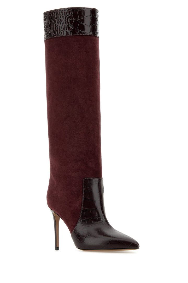 Burgundy suede Stiletto boots