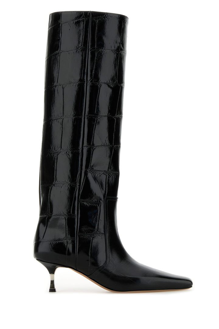 Black leather Bettina boots