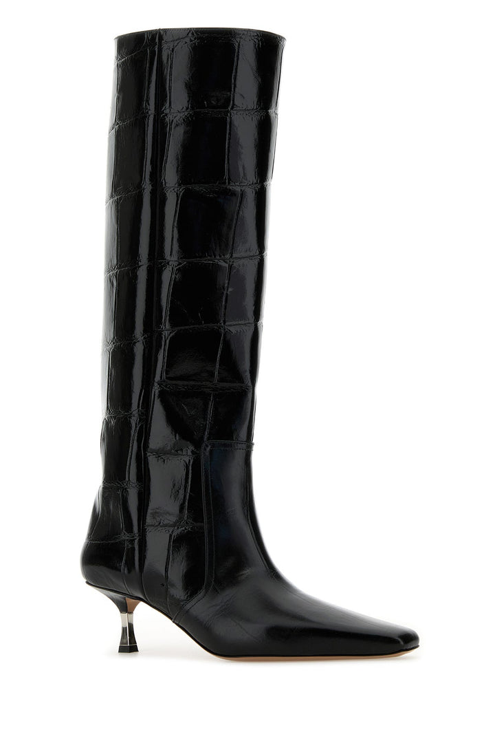 Black leather Bettina boots