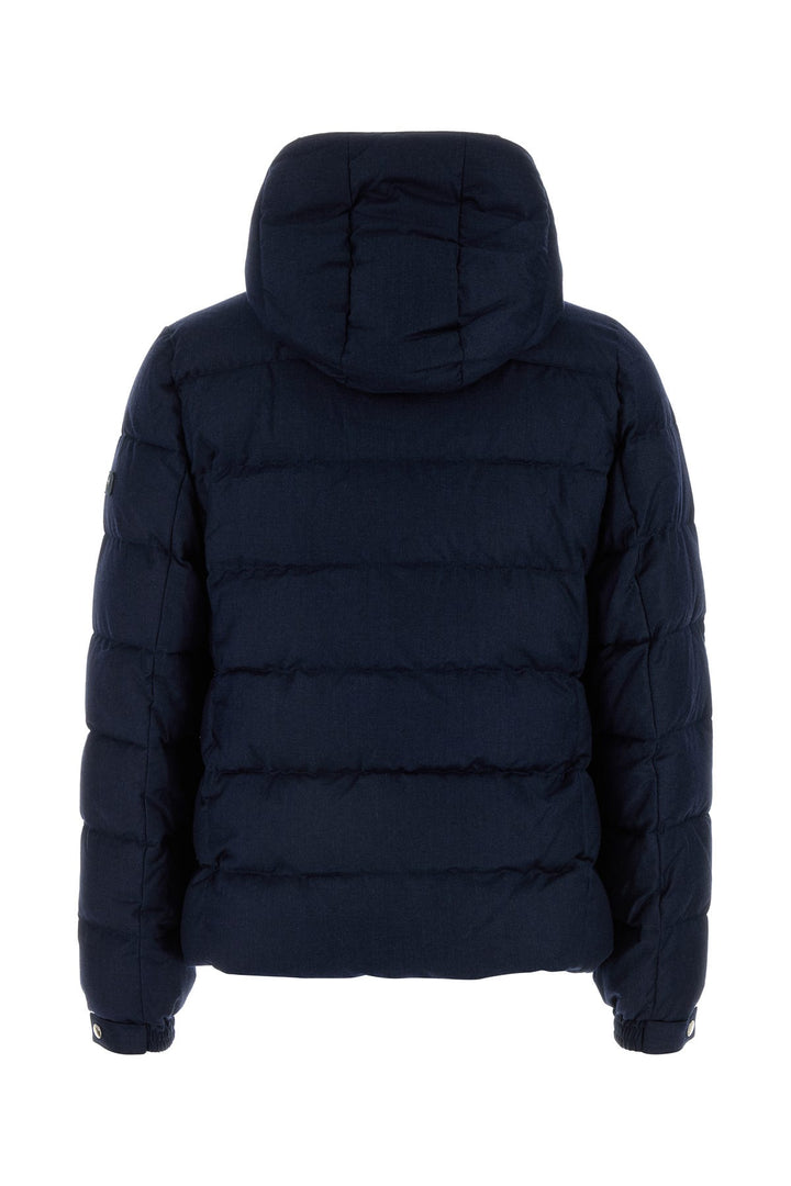 Navy blue wool blend Domiziano down jacket