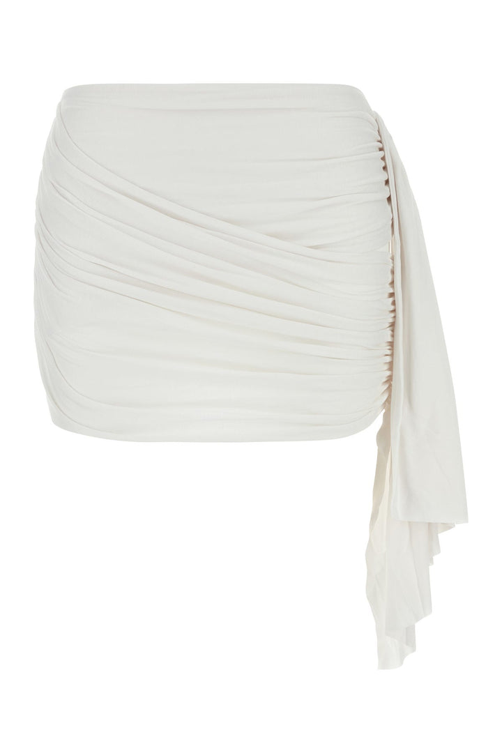 White stretch viscose Oceano mini skirt