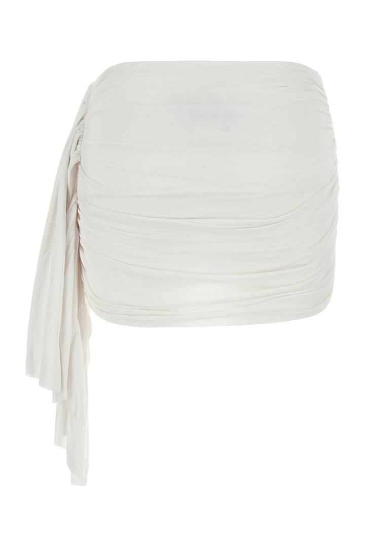 White stretch viscose Oceano mini skirt