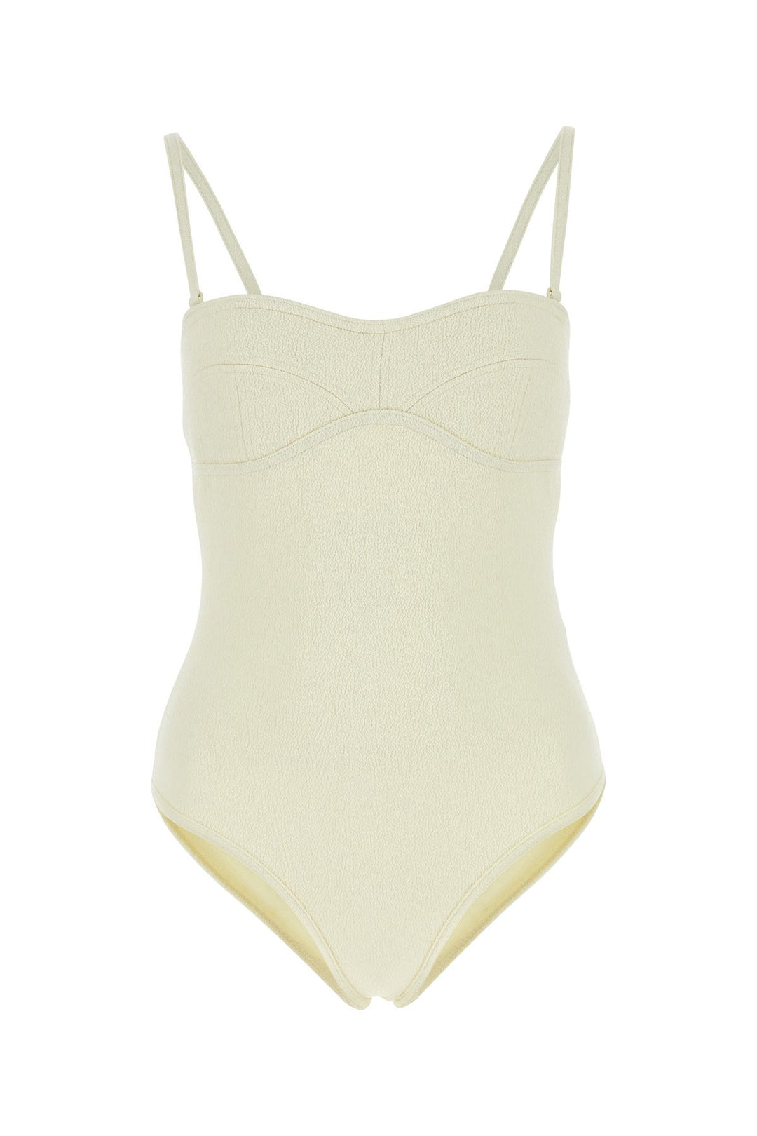 Pastel yellow stretch nylon swimsuit