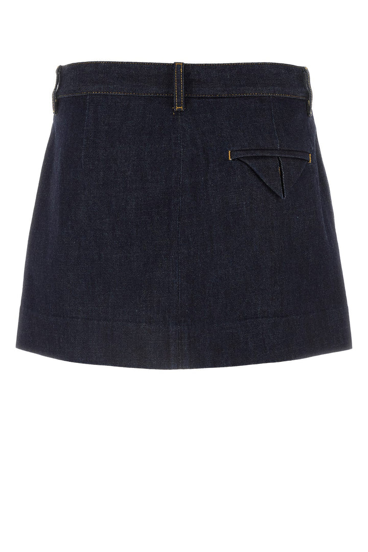 Dark blue denim mini skirt