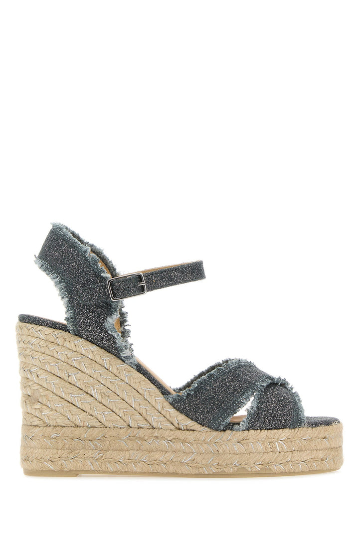 Dark grey canvas Bromelia wedges