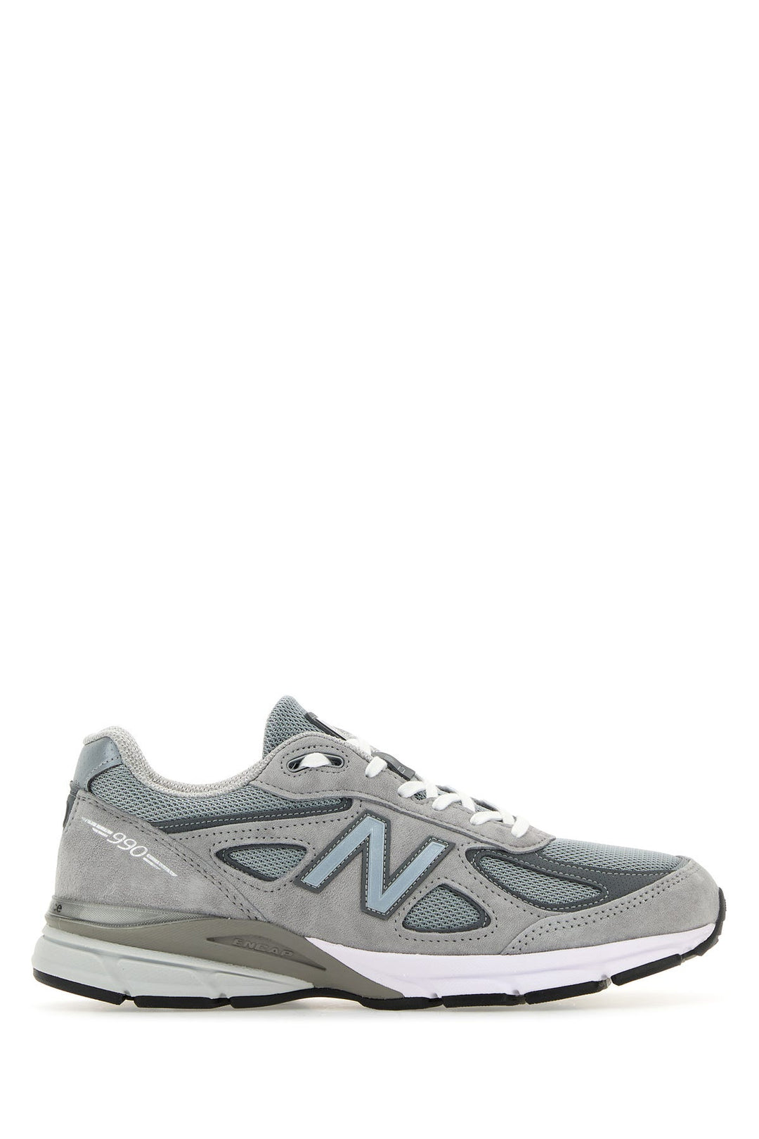 Grey fabric and suede 990 sneakers