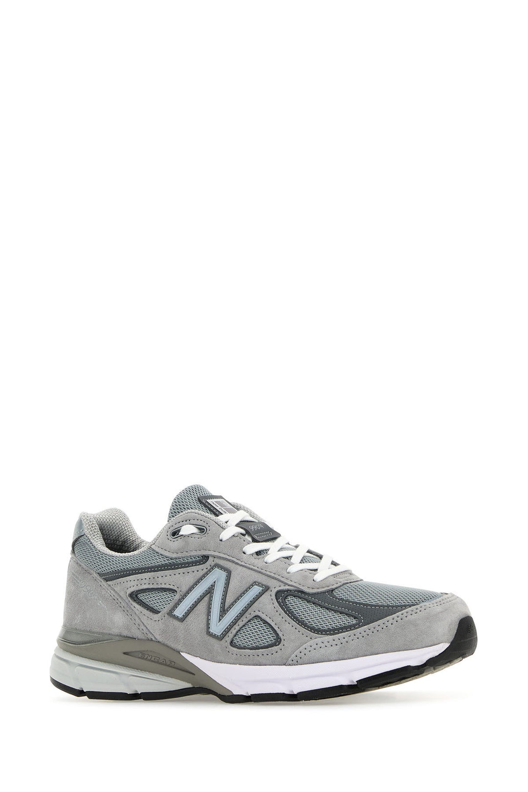 Grey fabric and suede 990 sneakers