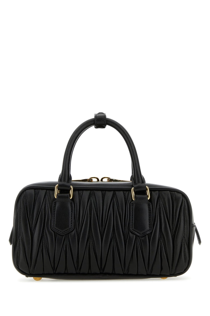 Black leather Arcadie handbag