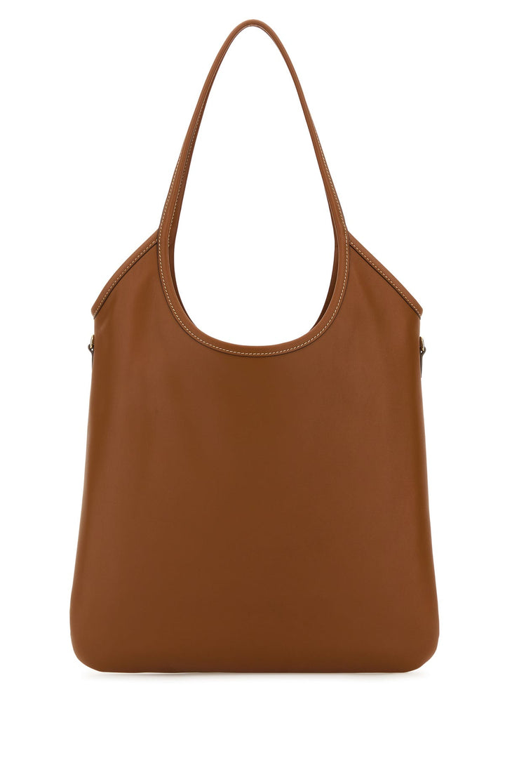 Caramel leather shopping bag