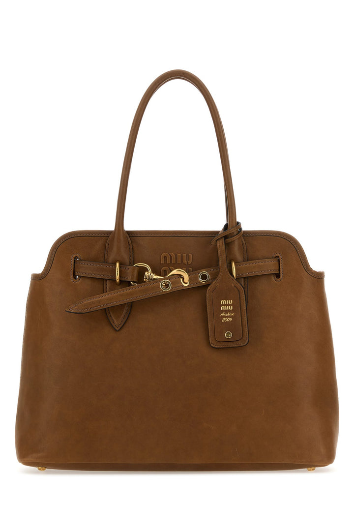 Caramel nappa leather Aventure shopping bag