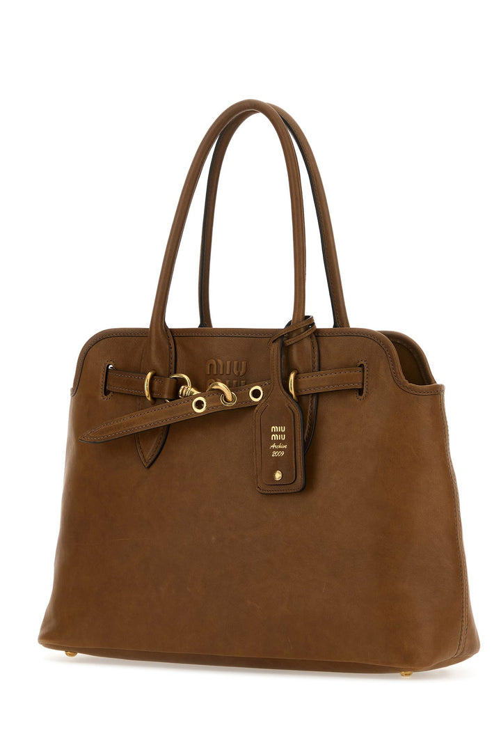 Caramel nappa leather Aventure shopping bag