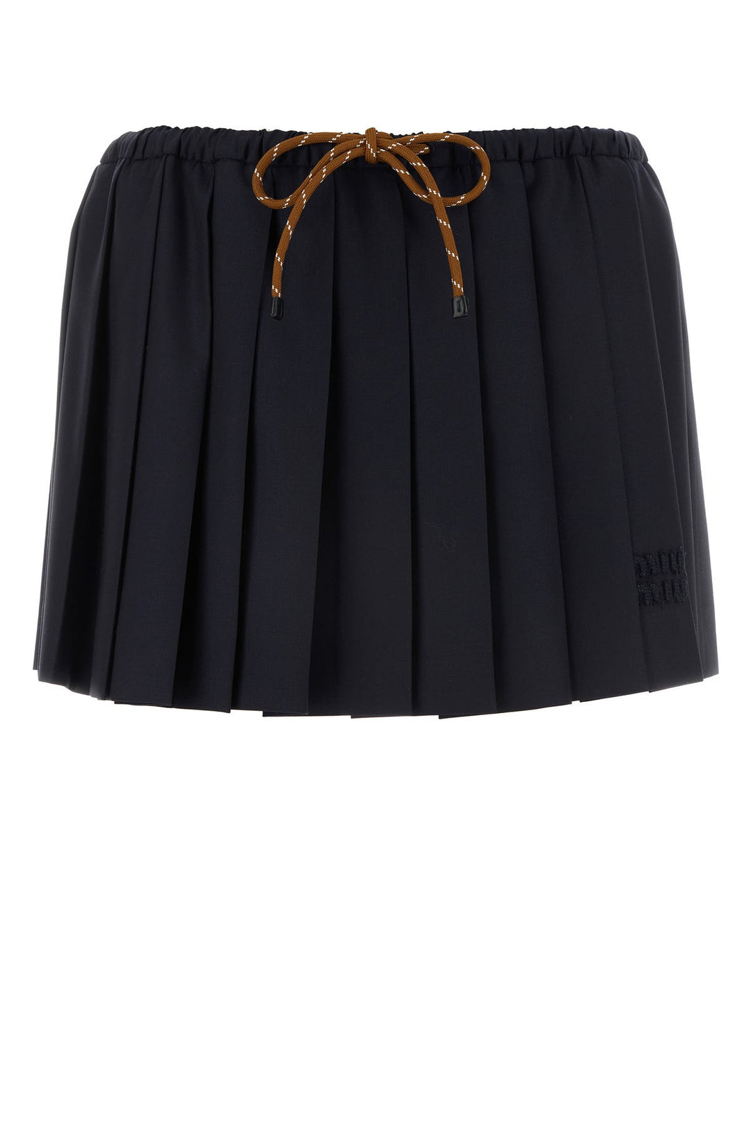 Midnight blue wool mini skirt