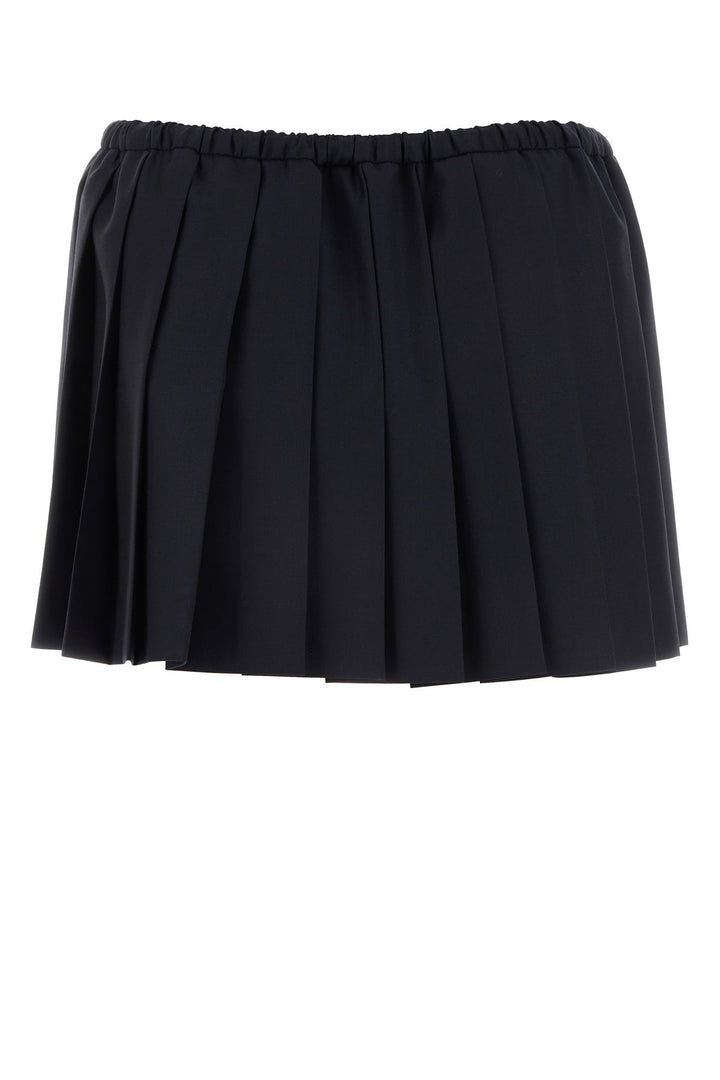 Midnight blue wool mini skirt