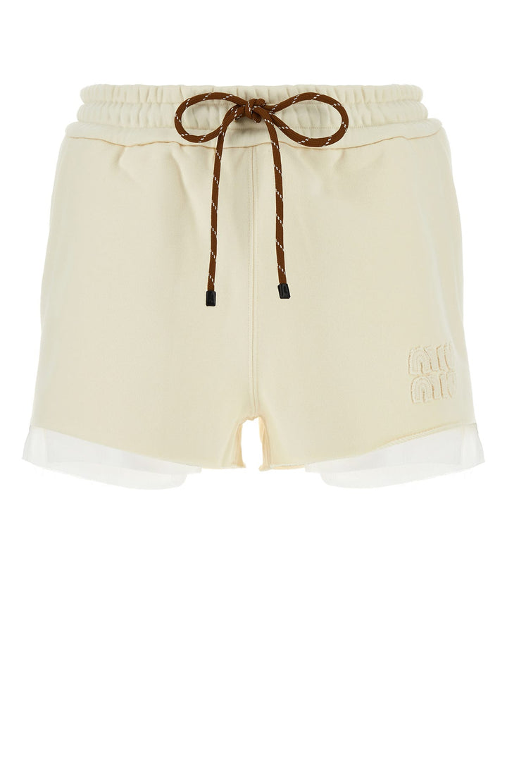 Cream cotton shorts