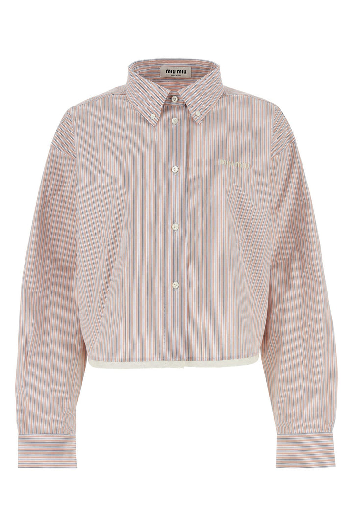 Embroidered poplin shirt