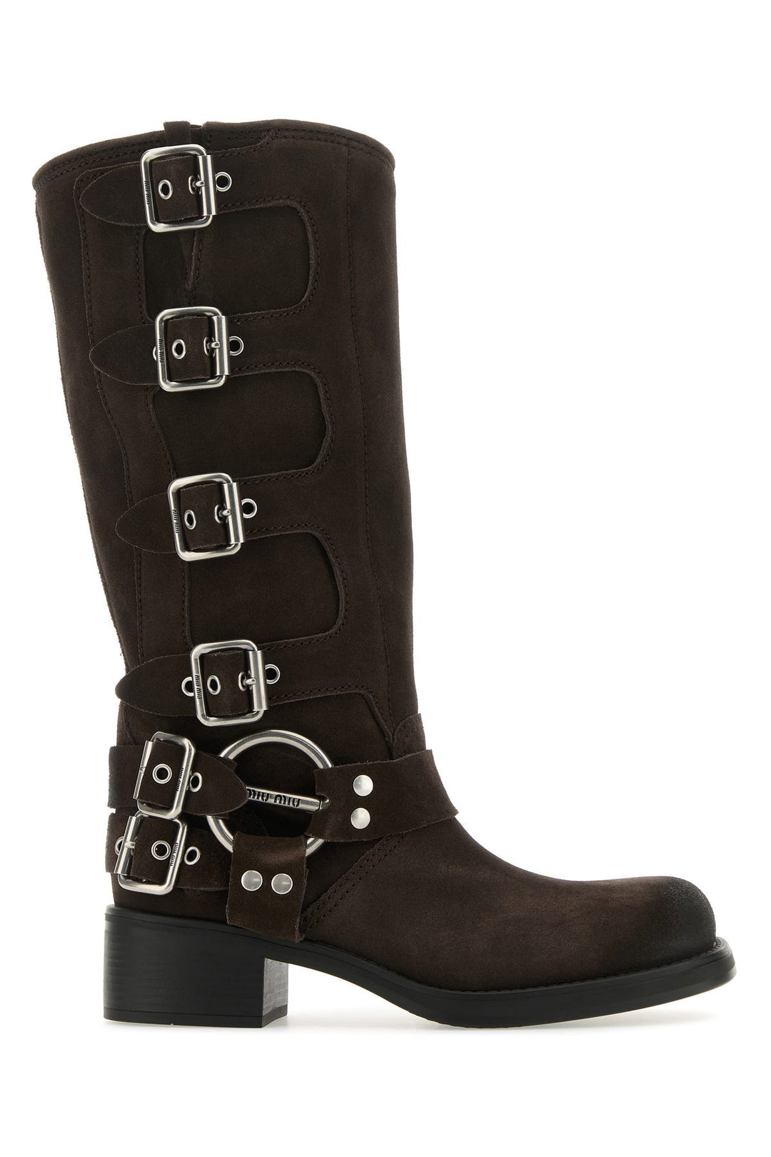 Dark brown suede boots