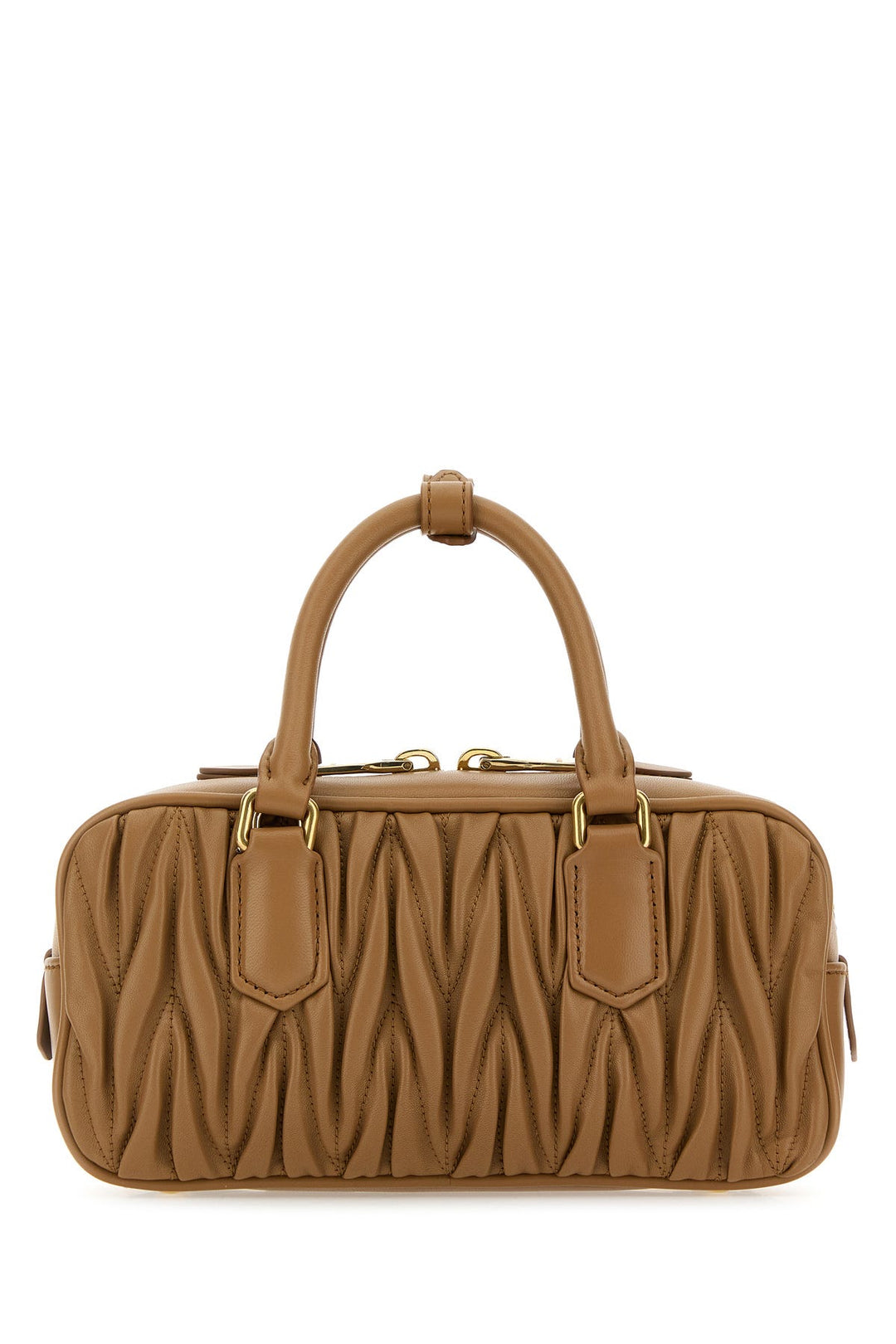 Caramel leather Arcadie handbag